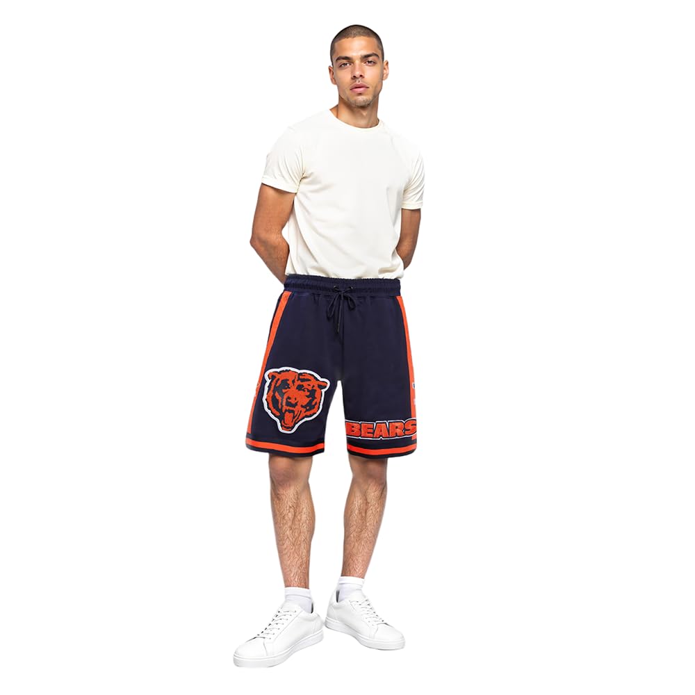 Pro Standard Mens NFL Chicago Bears Retro Classics Athletic Short Midnight Navy/Orange/Midnight Navy 2XL