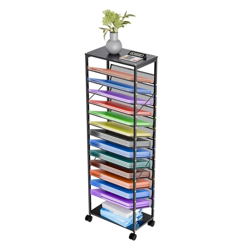 Ekisemio 15-Tier Rolling File Cart for Office and Home