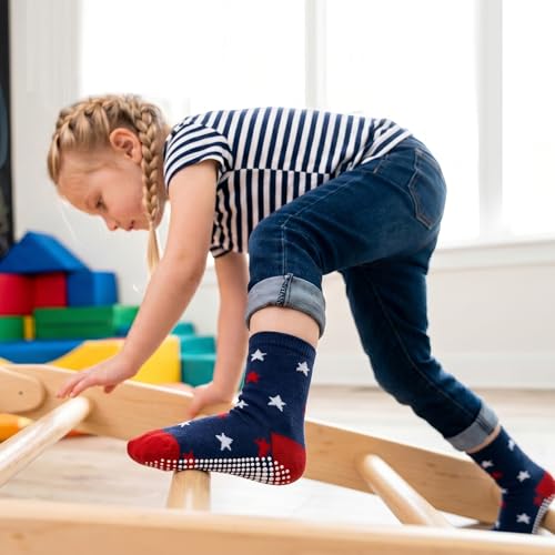 Image of Baby Non Slip Ankle Socks with Grippers for 0 Months-7 Years Old Walking Socks