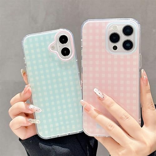 Coque iPhone 13 antichoc motif treillis vert protégeant des chutes - 5