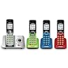 VTech CS6529-4B 4-Handset DECT 6.0 Cordless Phone with Answering System and Caller ID, Expandable up to 5 Handsets, Wall-Mountable, Blue/Green/Red/Silver