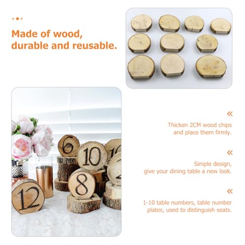 Numéros de table pour mariage rustiques en bois de décoration - 5