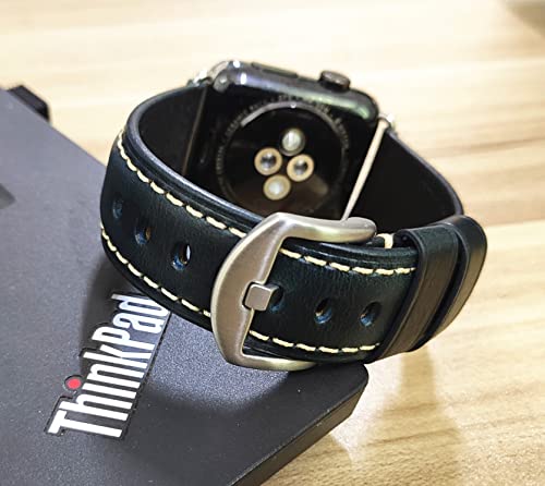 Image of HUAFIY Compatible for Apple Watch Bands 42mm 44mm45mm46mm 49mm 38mm 40mm41mm, Genuine Leather Band Strap for iWatch Series 11 /10 /9 /8,7,6,5,4,3,2,1, Ultra3 2 1