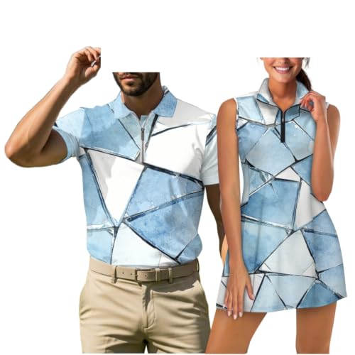 Couples Geometric Triangle Golf Outfit
