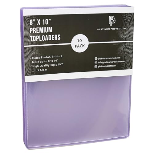 Platinum Protectors 8x10 Toploaders (10-Count) Premium Photo Plastic Rigid Holders for Documents Memorabilia Photographs Collectibles