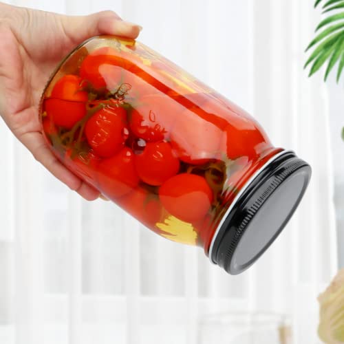 Qappda 32 Oz Glass Jars With Lids Set Of 12,Colorful Wide Mouth 1000Ml Glass Mason Jar With Airtight Lid,Durable Glass Food Storage Canning Jars For Diy Crafts,Dry Food,Jams,Preserving #TOP3
