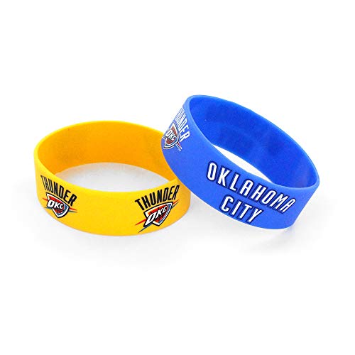 NBA Oklahoma City Thunder Silicone Rubber Bracelet, 2-Pack