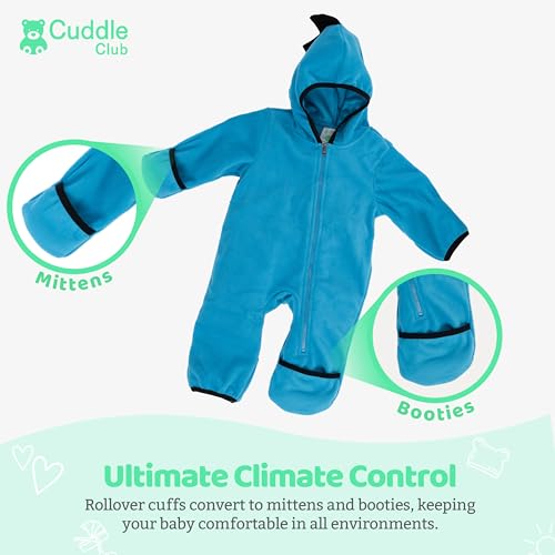 image for Cuddle Club Fleece Baby Bunting Bodysuit – Infant One Piece Kids Hoo