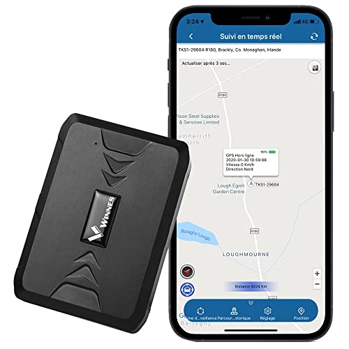 Tracker GPS Magnétique Pour Véhicules - Boîtier étanche, Alerte Géo-clôture, Facile à Cacher