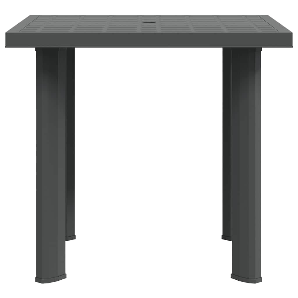vidaXL Stół ogrodowy, antracytowy, 80 x 75 x 72 cm, plastikowy