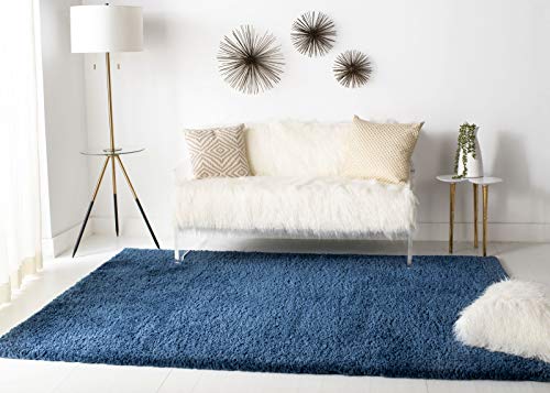SAFAVIEH Zottelig Teppich für Wohnzimmer, Esszimmer, Schlafzimmer - August Shag Collection, Kurzer Flor, Marine, 91 X 152 cm SAFAVIEH Zottelig Teppich für Wohnzimmer, Esszimmer, Schlafzimmer - August Shag Collection, Kurzer Flor, Marine, 91 X 152 cm