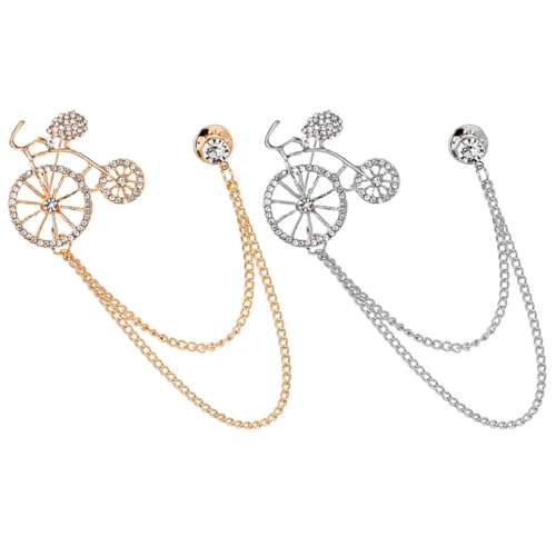 Spilla a forma di bicicletta: progettata con una creativa forma a stella e una catena, ha un aspetto chic e alla moda, delicato e unico, spilla elegante