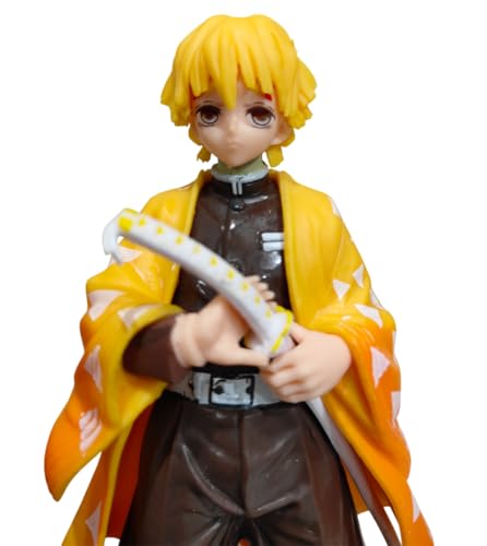 Image of Demon Zenitsu Slayer Action Figure 16 cm Collectible for Office Desk & Study Table, Car Dashboard, Decoration and Cake Topper Toys for Fans - Zenistu 16Cm