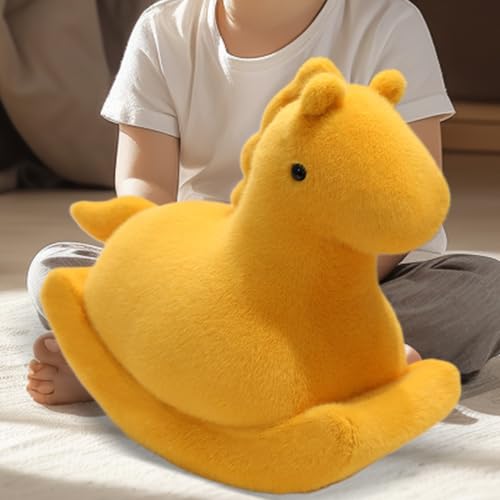 Peluche cheval à bascule animal réaliste doux mignon de 40 cm - 6