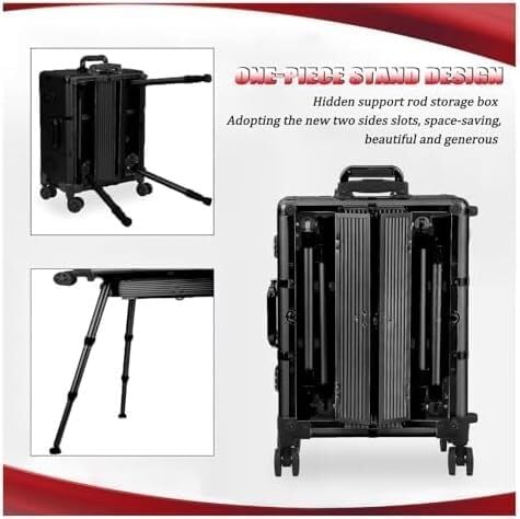 Miniatura 5 de Maletín De Maquillaje Con Ruedas, Maletín De Viaje Grande Con Luces Led, Organizador De Maquillaje Profesional Con Ruedas Y Soportes para