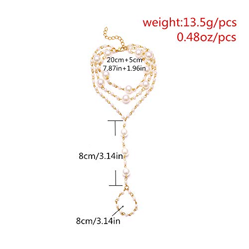 Aimimier Bohemian Pearl Anklet With Toe Ring Beach Wedding Beaded Barefoot Sandals Boho Ankle Bracelet For Women And Girls #TOP6