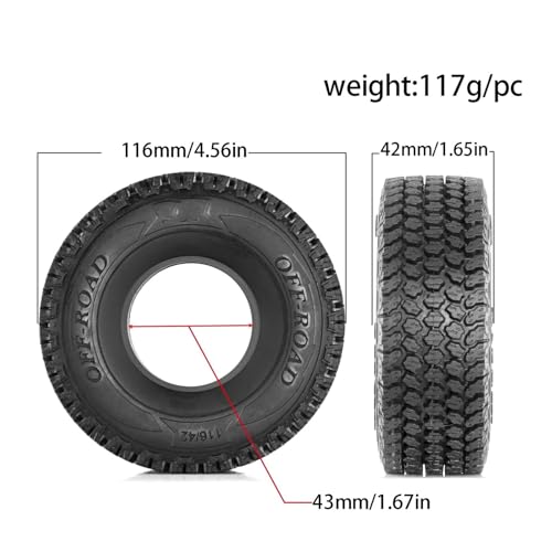 Pneus RC 1.9 116mm mousse accessoires de rechange Axial - 2