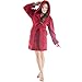 Produktbild CelinaTex Korfu Damen Bademantel mit Kapuze S bordeaux Sherpa Fleece Morgenmantel kurz Saunamantel