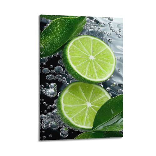 Poster tranches de citron vert et bulles réveillez l'énergie de votre maison