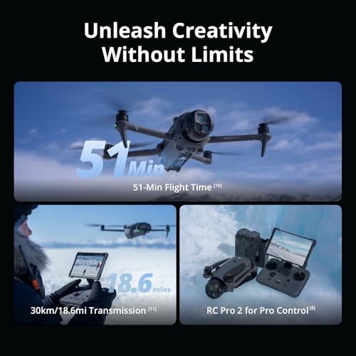 DJI Mavic 4 Pro Fly More Combo With DJI RC 2, Flagship Tri-Camera Drone | 100MP 4/3 CMOS Hasselblad Camera, 30km/18.6mi Video Transmission, 51-Min Max Flight Time, Charging Hub, 3 Batteries - image 7