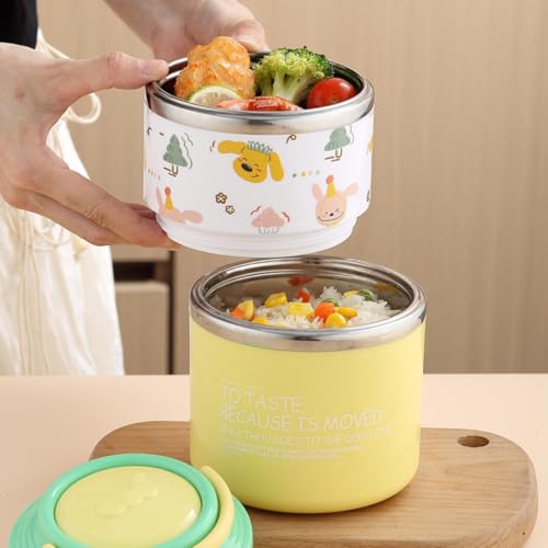 Image of 1060ml Insulated Stainless Steel Lunch Box for Kids & Adults | Leakproof Thermal Food Jar | Hot & Cold Tiffin Box with Handle | BPA-Free Food Container for School, Office & Travel