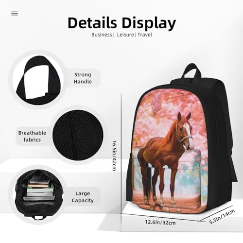 Kids 3D Horse Backpacks Girls Shoulder Bag Casual Daypack 17"Laptop Bag for Unisex Teens4