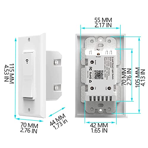 Avatar Controls LS Smart Switch With App & Remote Control, Alexa Light Switch Single-Pole, 2.4Ghz Wi-Fi Timer Wall Switch Compatible thumb #5
