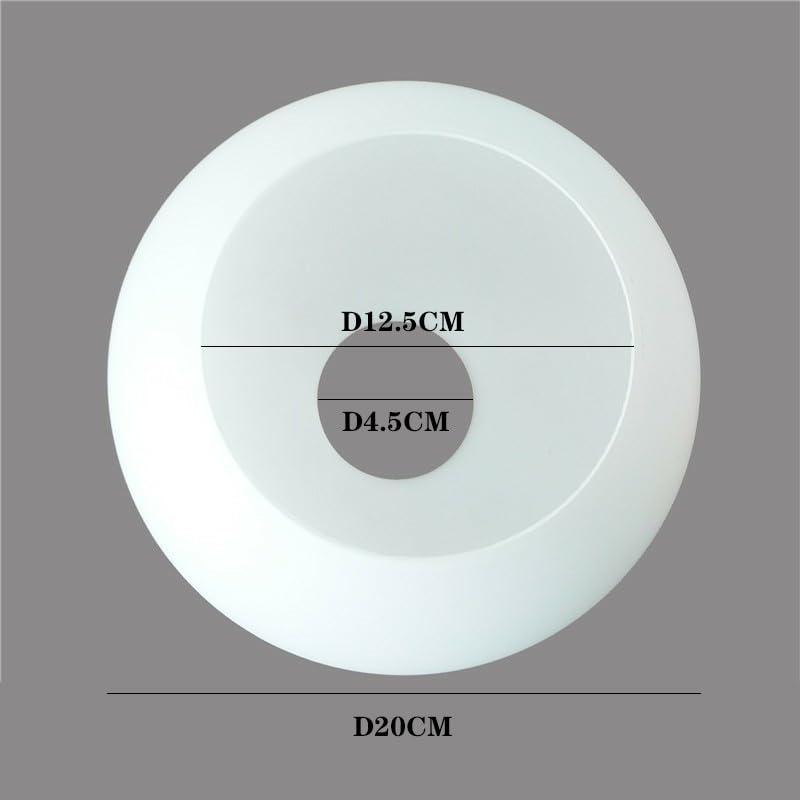 Globe Glas Lampenkap Opening Wit D4cm D3cm Compatibel for E27 E14 Melkachtig Glas Lampenkap Vervangingsonderdeel Verlichting Accessoire for Plafondlamp Accessoires 1pc (Color : D20cm