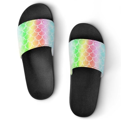 Chaussons de maison sirène : claquettes de bain femme et slides de douche