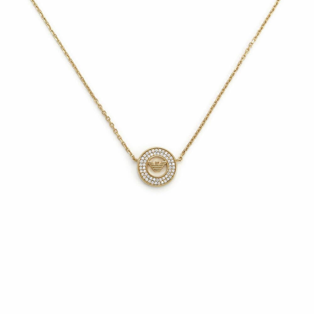 Emporio Armani Collana da donna in acciaio inossidabile o argento sterling con chiusura a moschettone, Oro giunchiglia