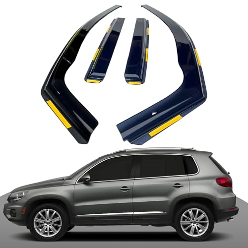 Haibak Wind Deflectors Set Compatible With VW Tiguan MK1 2008-2015 5 Doors 4pc in Channel Fitment