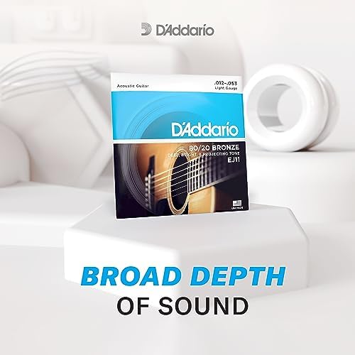 D'Addario EJ12-3D 80/12 Bronze Acoustic Guitar Strings, 13-56, 3 Sets, Medium