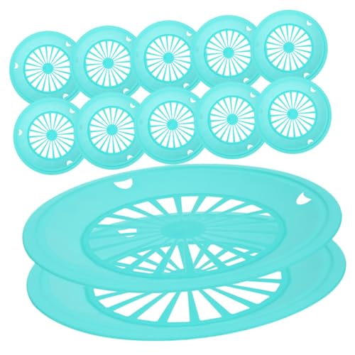 PRETYZOOM 12pcs grill rack dinner plate household dinner plate Disposable barbecue supplies hollow-out food plate Commercial party picnic supplies paper tray food plate