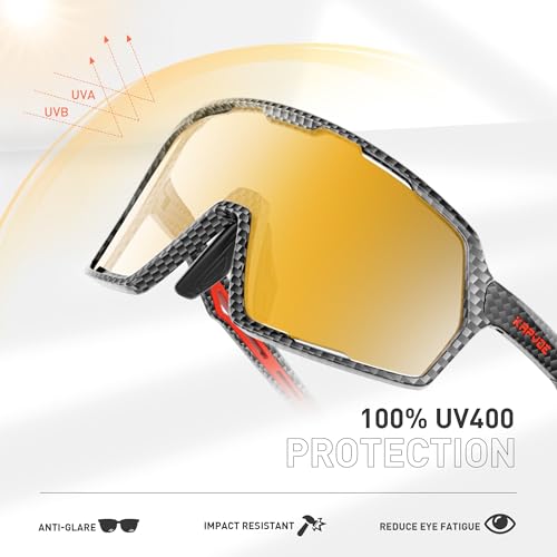 KAPVOE Photochromic Cycling Glasses Sports Sunglasses for Men Women UV400 Protection Bicycle MTB Mountain Bike Sunglasses - image 5
