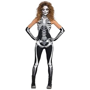Christys London Disfraz Mono Esqueleto para Mujeres en Varias Tallas para Halloween