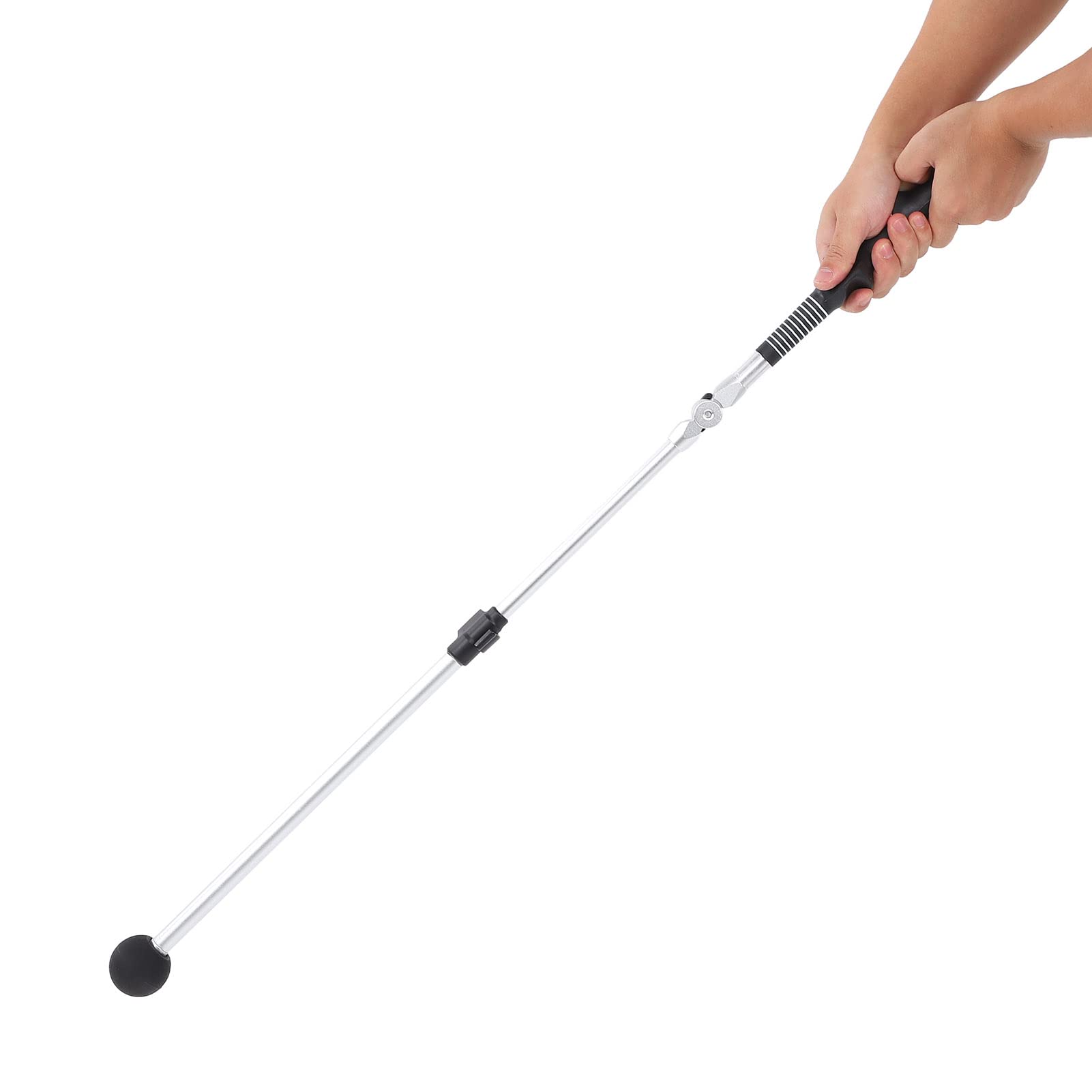 Entrenador de Swing de Golf telescópico para Exteriores, ejercitador de la posición Correcta de Las Manos con empuñadura de Goma Antideslizante, Palo de Swing Plegable de Aluminio