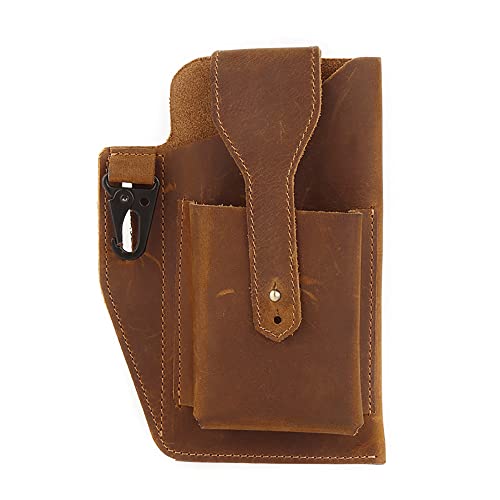 Sac banane vintage cuir homme multifonctionnel petit sac bandoulière marron