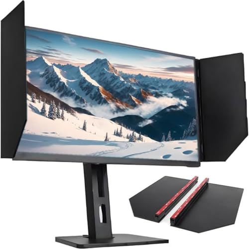 Pare-soleil pour moniteur de bureau 24 27 pouces - Bouclier anti-reflet avec volet