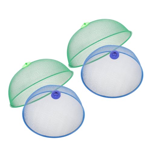 BEBEMOKO 4Pcs Reusable Mesh Food Covers Metal Dome Food Protector for Outdoor Bbq Picnics and Kitchen Use and Safe From