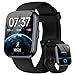 Smartwatch Herren Damen, 1.85" Smart Watch mit Telefonfunktion/Whatsapp, Fitnessuhr Herren mit Herzfrequenz/Schlafmonitor, 10 Tage Akku, 3ATM Wasserdicht Pulsuhr Damen für Samsung/iOS/Android, Alexa