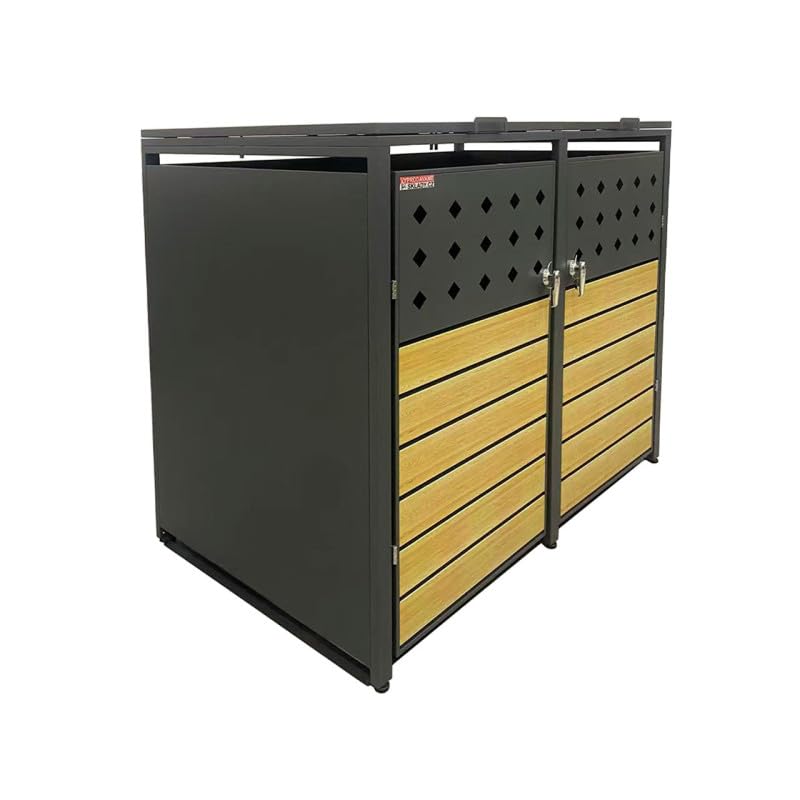 Abri poubelles 2 bacs moderne anthracite pour un jardin et une copropriété impeccables