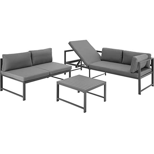 TecTake-403903-Conjunto-de-Muebles-de-Exterior-Sofa-esquinero-para-el-Patio-y-Mesa-con-Estructura-de-Aluminio-Inoxidable-Mobiliario-de-jardin
