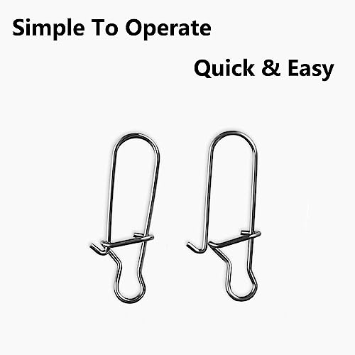 100Pcs Lock Sea Fishing Clip, Lure Clips Sea Fishing, Quick Chang Fishing Snap Clips for Lure Swivels & Line Connectors, 6# - Image 3