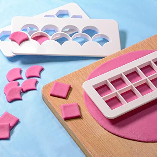 Runhiskii 9 Pieces Cake Mold Cookie Fondant Cutters, Geometric Biscuit Cutters For Birthday Cake Cupcake Decorating, Square & Hexagon Cookie Cutters, Mermaid Cake Fish Scale Fondant Cutters #TOP4
