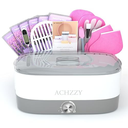Achzzy Maszyna do parafiny do rąk i stóp, 4000 ml, podgrzewacz do wosku parafinowego z wkładami, odżywczy i nawilżający, profesjonalny zabieg spa dla miękkiej i gładkiej skóry