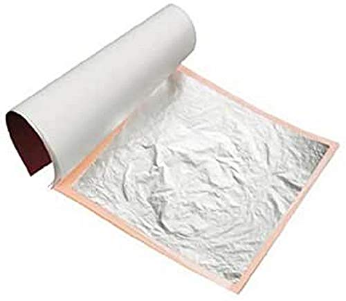 Foglia D'argento Puro Commestibile Al 100% Commestibile, 60mm x 60mm, Confezione da 10