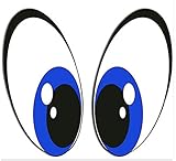 SkinoEu® 2 Stück Vinyl Lustiger Aufkleber Autoaufkleber Funny Stickers Augen Blau Auto Moto Motorrad Fahrrad Skate Helm Fenster Spiegel Tür Tuning B 74