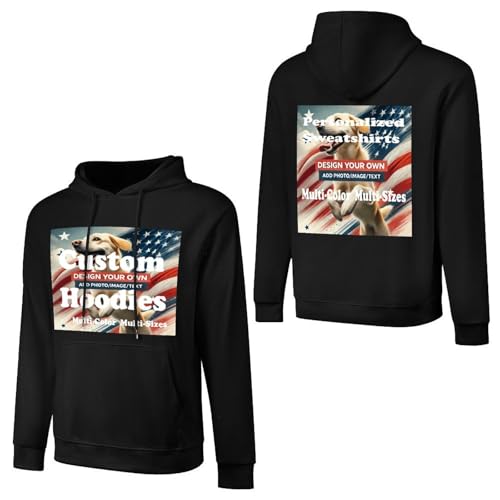Custom Hoodies Personalized Sweatshirts Design Your Own Pullover Add Photo/Picture/Text for Men Women