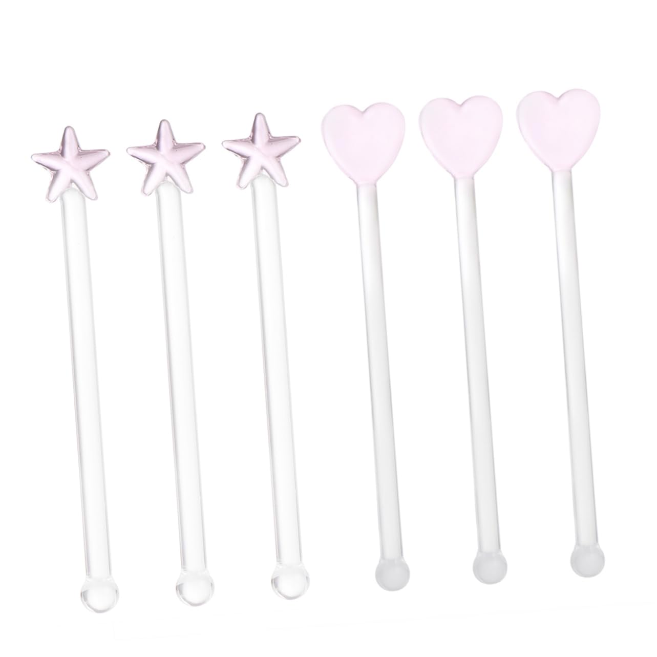 PRETYZOOM 6Pcs Transparent Glass Stirring Rods Stylish Cocktail Sticks for Drinks Juice and Milk Design with Workmanship for Home Bar and Parties