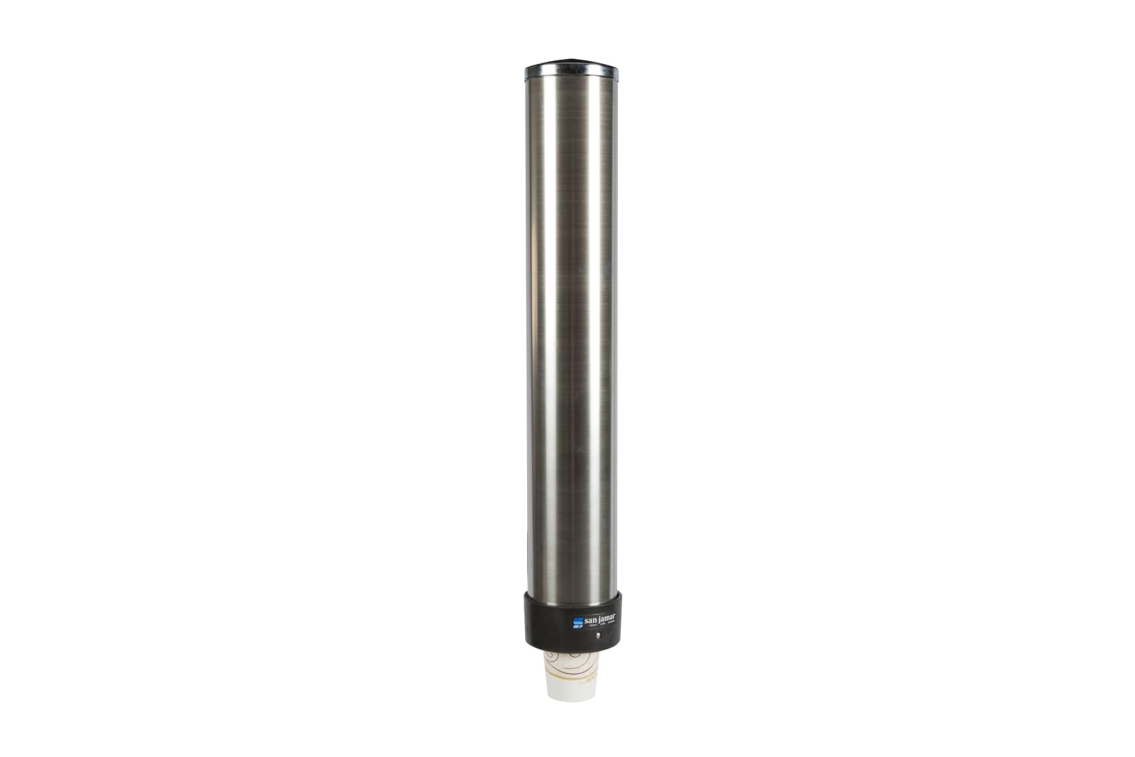 San Jamar C3200P Edelstahl Getränkebecher zum Herausziehen, Bechergröße, 177-300 mL, Rand Durchmesser 56-81 mm, Rohrlänge 597 cm
